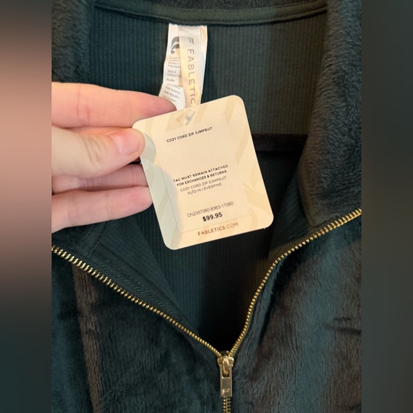 Fabletics Cozy Cord Zip Jumpsuit Green NWT, Size XL - Picture 7 of 12